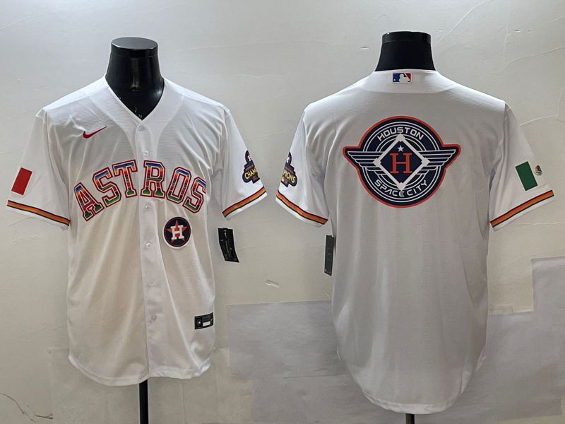 Men Houston Astros Blank White Mexico 2025 Nike MLB Jersey style 3